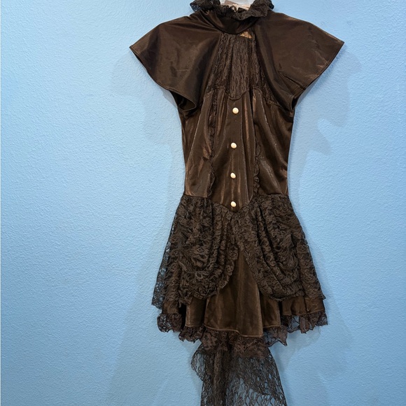 California Costume Black Lace Gothic Victorian Short Costume Dress Size Small - Picture 2 of 16